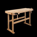 Новинка! Чешский верстак столярный деревянный PINIE Starter 1190 х 630 х 860 мм, столешница из массива бука 90 мм, 2 чугунных тисков York, 24 отверстий 20 мм под фиксаторы Starter1200D20