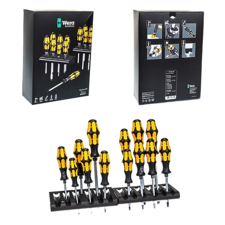 Новинка! Набор отвёрток силовых 13 предметов, PH 1/2/3, PZ 1/2/3, SL 3.5/4.5/5.5/7/9, TX 20/25 Big Pack 900 с двумя подставками Wera WE-133285