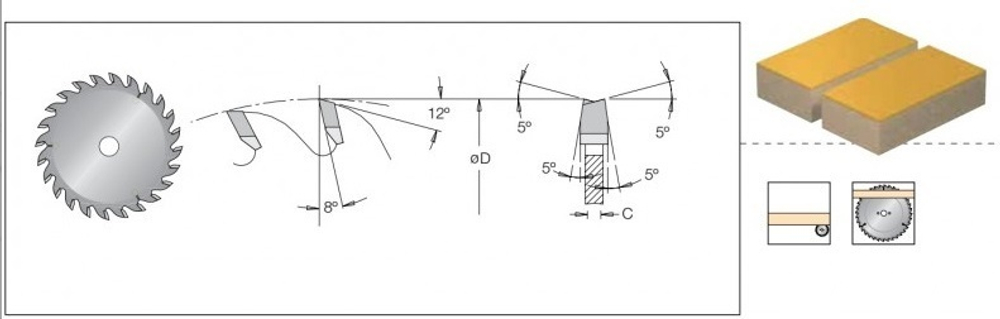 Пила подрезная коническая D120 x 22 x 2,8-3,6 Z24 двойной ресурс Dimar 95600534