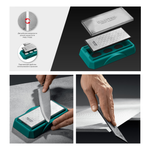 Новинка! Пластина алмазная заточная двухсторонняя на подставке KRAFTOOL DIAMOND DOUBLE Р400 / 1000 90 х 180 мм, для ручной заточки бытовых инструментов, ножей, садового инвентаря, работы с плиткой 35711-400-1000