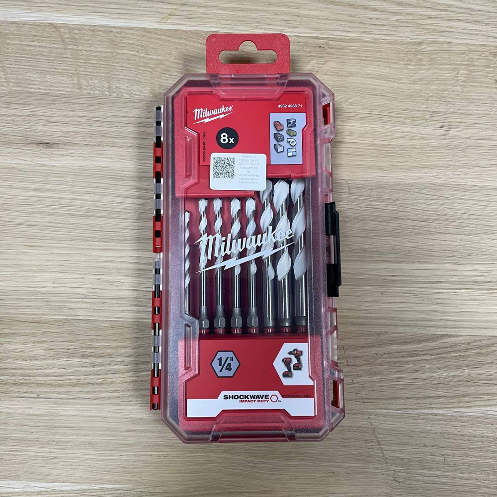 ХИТ! Набор сверл GEN III HEX 8 предметов по мультиматериалам Multi Material 8 pc Set 4 / 5 / 5 / 6 / 6 х 100 мм, 8 / 10 / 12 х 150 мм Milwaukee 4932493871