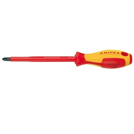 Отвёртка VDE Phillips PH1 x 80 мм, длина 187 мм, диэлектрическая KNIPEX KN-982401