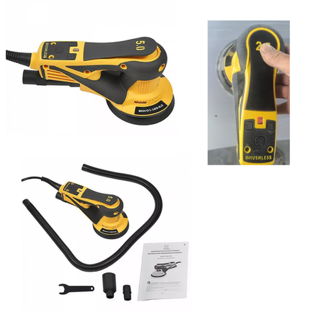 СКИДКИ ЧЕРНАЯ ПЯТНИЦА! Электрическая эксцентриковая шлифовальная машинка ручная Schtaer с пылеотводным шлангом и тормозом тарелки 230 В 0,35 кВт диск 125 мм эксцентрик 2,5 мм SCH-01-125-2.5