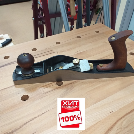 ЛУЧШАЯ ЦЕНА ХИТ! Рубанок торцовочный N 62 Low Angle Jack Plane сталь, ширина ножа 50 мм. длина подошвы 350 мм GOLDRATIO М00023175