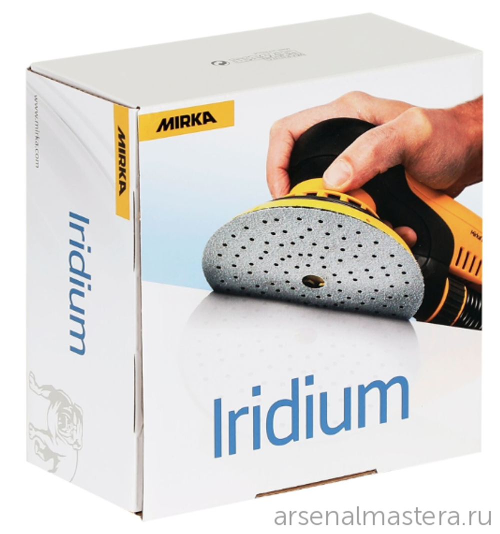 ХИТ! Комплект 100 шт Шлифовальный материал на бумажной основе Mirka Iridium 150 мм 121 отверстий Р 120 246CH09912