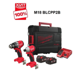ВМЕСТЕ ВЫГОДНО ХИТ! КОМПЛЕКТ аккумуляторный M18 BLCPP2B-402C Дрель - шуруповерт BLDDRC-0C, Винтовёрт BLIDRC-0, 2 шт Аккумулятор B4 4.0 Ач , Зарядное устройство M12-18C в кейсе MILWAUKEE 4933492836