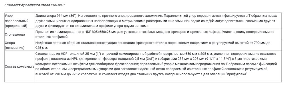 ЛЕТОМ НИЖЕ ХИТ! Фрезерный стол профессиональный c рабочей поверхностью 805 мм х 650 мм и параллельным упором WOODWORK PRS-801