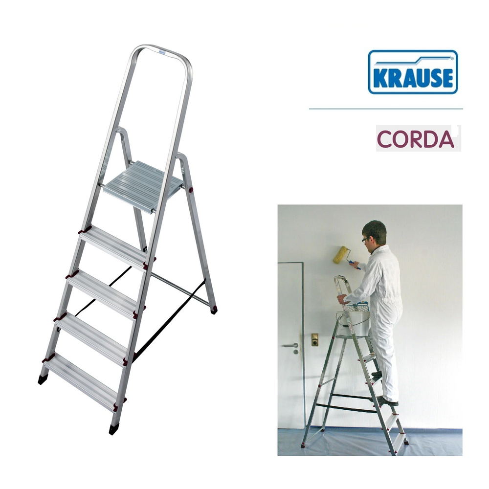 Новинка! Свободностоящая односторонняя стремянка KRAUSE CORDA 6 ступеней 000736.
