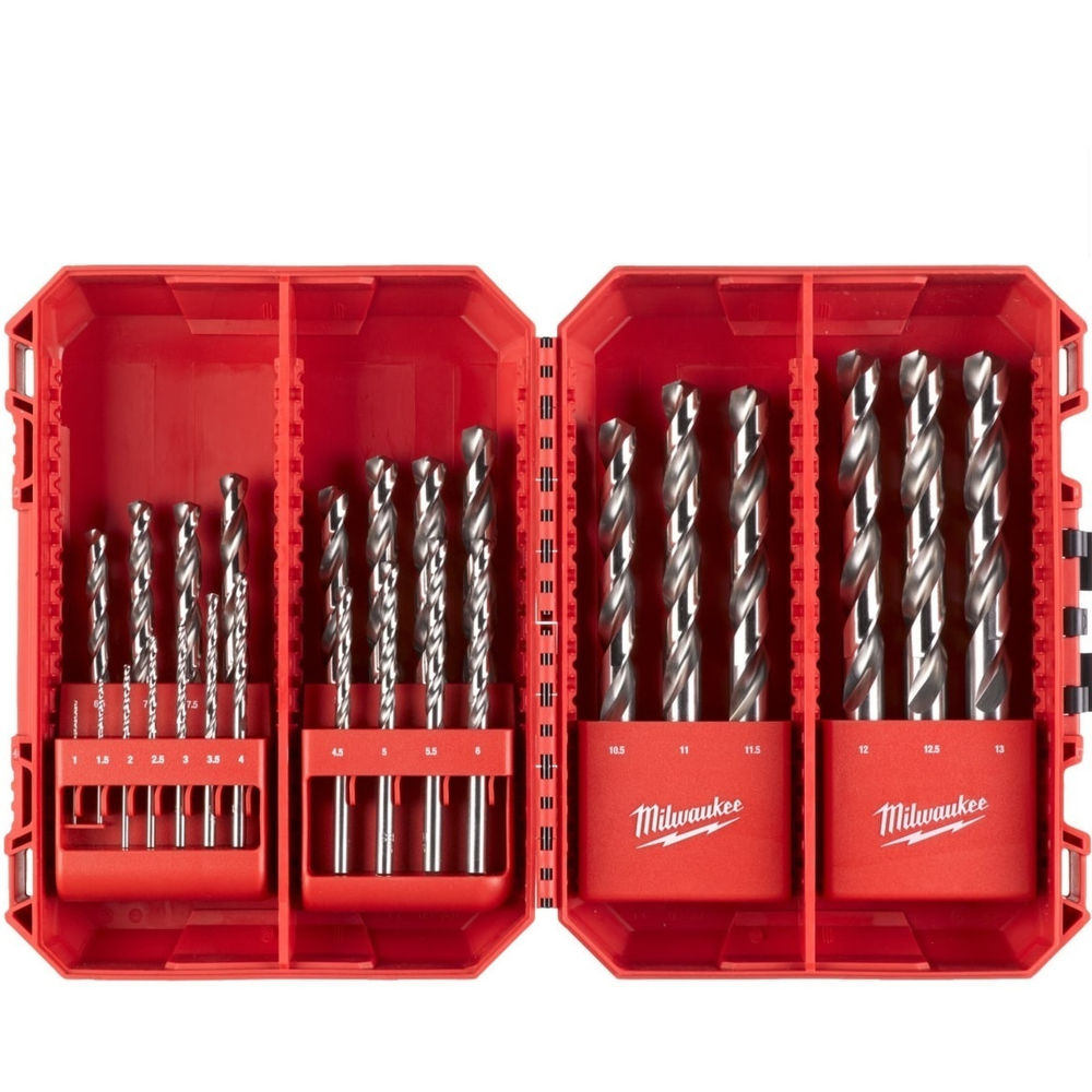 ХИТ! Набор сверл по металлу 25 единиц 1 - 13 мм THUNDERWEB HSS-G GEN III в футляре Milwaukee 4932493870