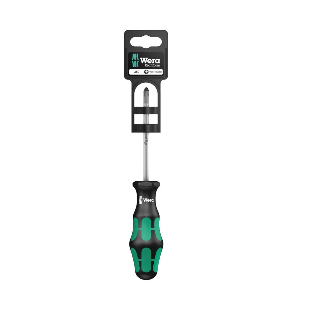 Новинка! Отвёртка крестовая WERA 350 PH SB Kraftform Plus, PH 2 x 100 мм WE-100052