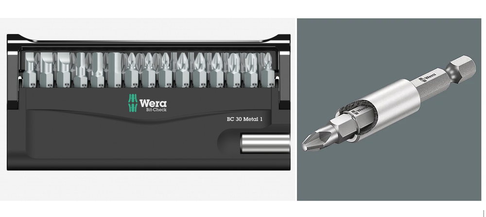 АКЦИЯ 2025! Набор 30 шт. Универсальный держатель бит с битами WERA it-Check 30 Metal 1 SB, для работ по металлу 1/4" C6.3 WE-057440