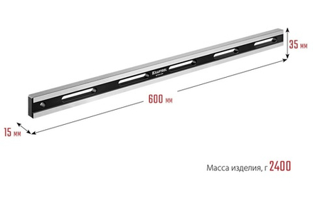 Поверочная линейка 600 х 35 х 16 мм класс точности 1 в футляре ETALON KRAFTOOL 34277