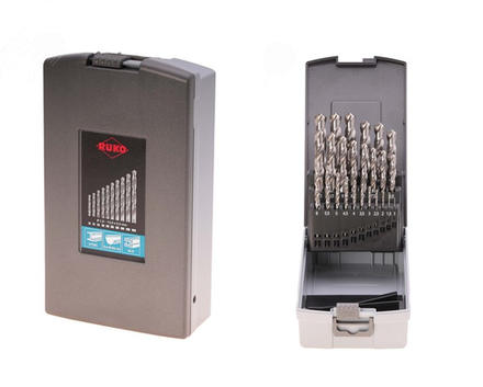 Набор из 25 шт сверл по металлу RUKO HSS-G 1-13 мм, в кейсе 214215RO