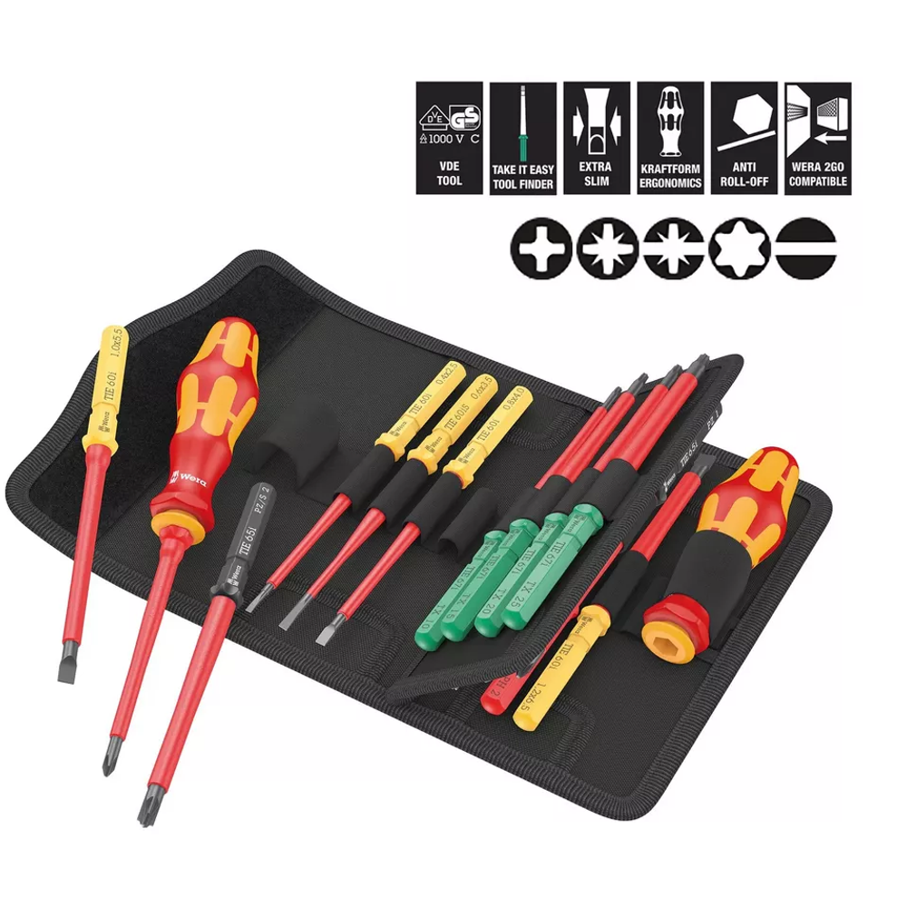 АКЦИЯ WERA! Набор бит с битодержателем 17 предметов WERA Kraftform Kompakt VDE 17 Universal 1 Tool Finder WE-006611