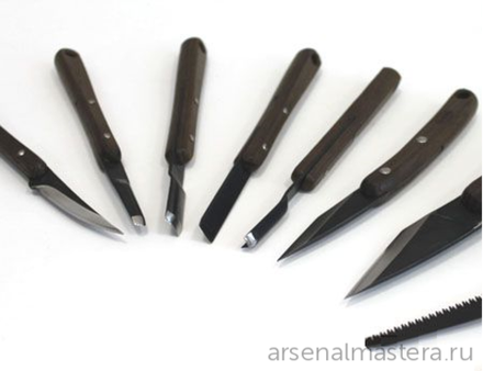 Набор японских резцов HIRO 9 штук в скрутке Miki Tool WCT-9 М00010265