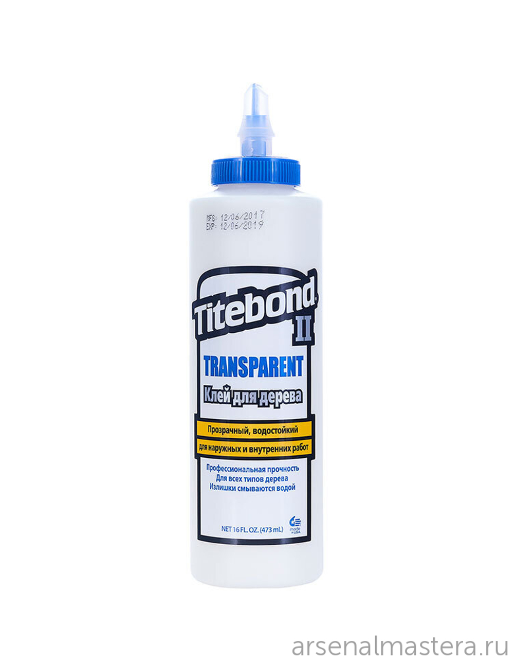 ХИТ! Клей столярный влагостойкий TITEBOND II Transparent Premium Wood Glue 1124 прозрачный 473 мл TB1124