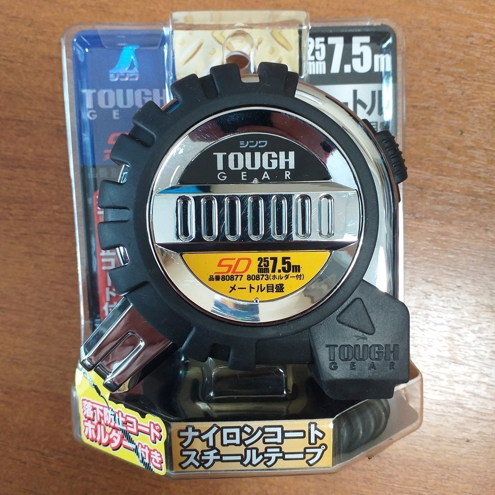 Новинка! Рулетка измерительная Tough Gear SD 7,5 м, 25 мм со спиральным шнурком и подвесом Shinwa М00007796