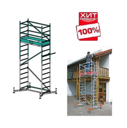 ВМЕСТЕ ДЕШЕВЛЕ ХИТ! Комплект: Вышка-тура Krause Climtec базовая конструкция 710116 + 1ая надстройка 710130 N006-2AM