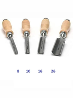 Новинка! Набор из 4 шт профессиональных полукруглых стамесок NAREX Wood Line Profi 8, 10, 16, 26 мм ручка из бука, светлые 863510