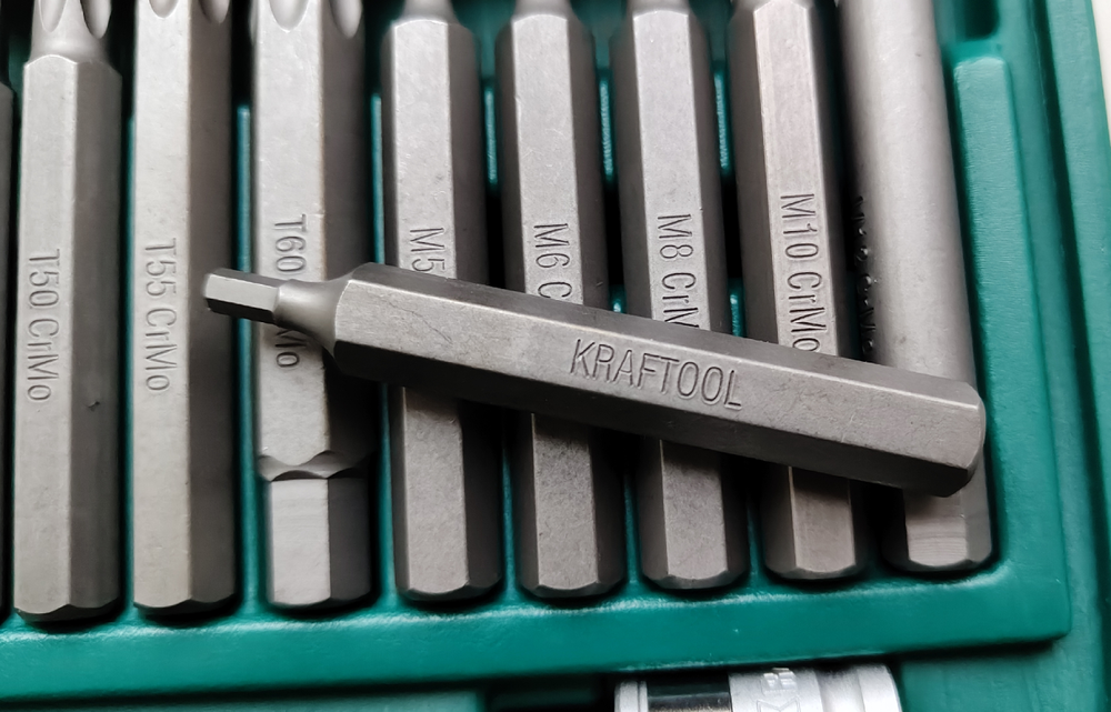 Новинка! Набор специальных бит 42 шт. KRAFTOOL THS-42, HEX, TX, SPLINE, хвостовик 10 мм под квадрат 1/2" 26554