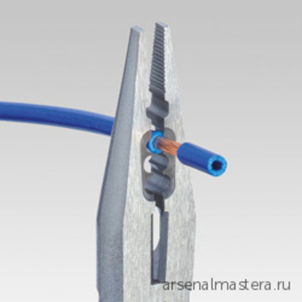 Плоскогубцы электрика 160 мм для монтажа проводов, фосфатированные, 2-комп ручки, 13 02 160 KNIPEX KN-1302160