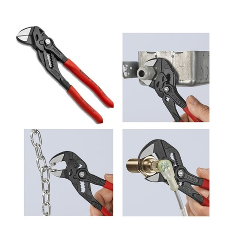 Клещи переставные - гаечный ключ 180 мм, зев 40 мм, фосфатированные, обливные ручки, SB KNIPEX KN-8601180SB