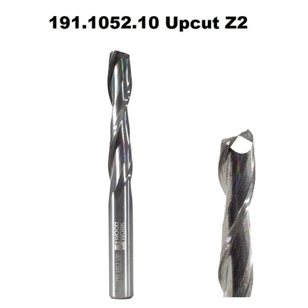 Новинка! Фреза спиральная 10 х 100 / 52 х 10 монолитная твердосплавная Upcut Z2 Woodwork 191.1052.10