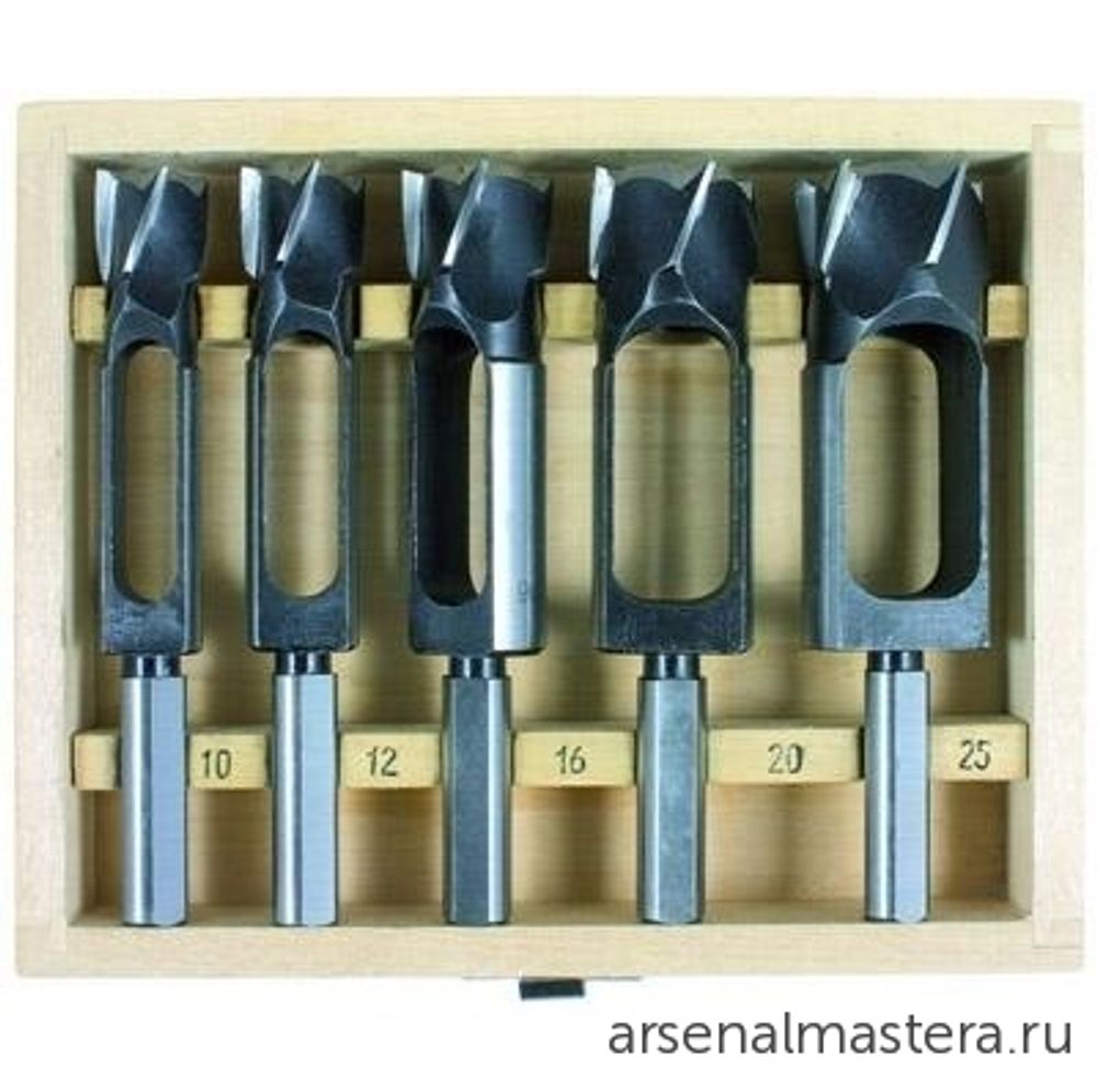 Набор свёрл пробочных (пробочников) 10/25 мм 5 шт Fisch Tenon Plug Di 701870 М00003136