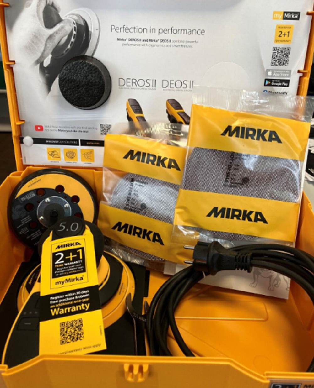 Новинка! Электрическая роторно - орбитальная шлифмашинка Mirka DEROS II 5650CV, 125 / 150 мм, орбита 5 мм в КЕЙСЕ MID5650404CA