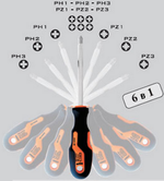 ХИТ! Универсальная отвертка NAREX S Line Profi PH1, PH2, PH3/PZ1, PZ2, PZ3 l(100) 836400