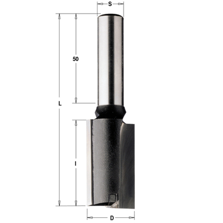 Фреза пазовая с торцевым зубом Z2/1 S 8 x 50 D 8 x 40 x 90 RH CMT 174.082.11