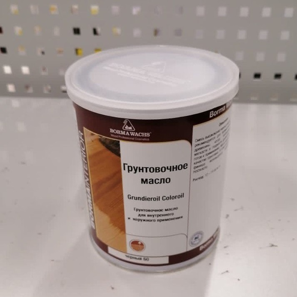 Масляное покрытие для полов и  паркета / грунтовочное масло Grundierol 1 л Черное для внутренних работ Borma 3910NE