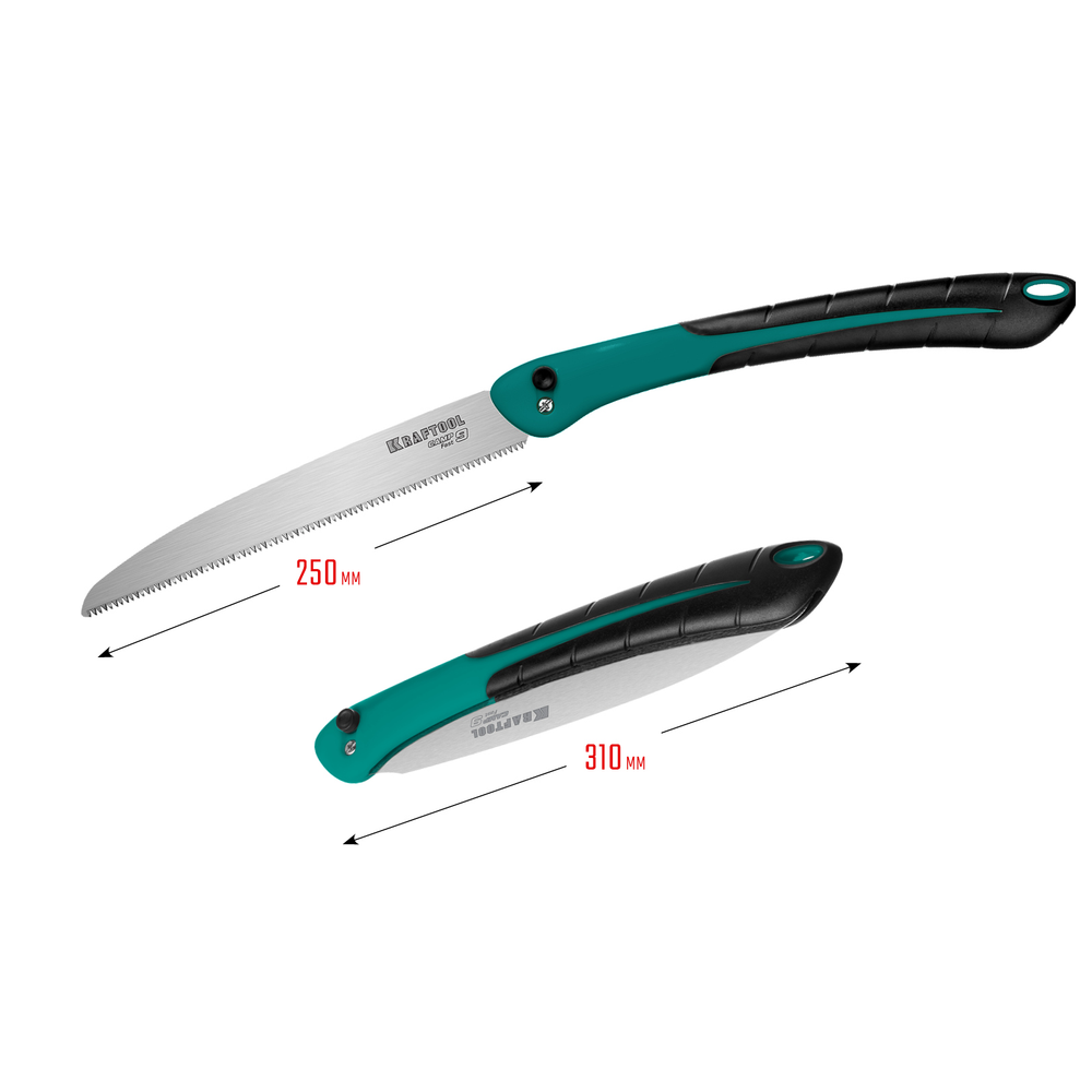Новинка! Ножовка тип японский по дереву / пила складная KRAFTOOL Camp Fast 9, в сложенном виде 310 мм, полотно 250 мм, 9 TPI, сталь SK-5 для быстрого реза сырой древесины 15218
