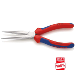 ХИТ! Плоскогубцы механика 200 мм, плоскокруглые губки, хромированные, 2- х компонентные ручки KNIPEX KN-3815200