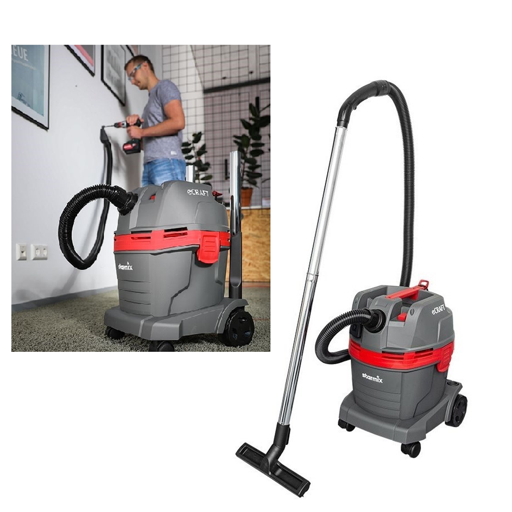 Новинка! Строительный пылесос профессиональный Starmix eCraft APL- 1422 EWR функция синхронизации с электроинструментом, система виброочистки фильтра, класс L, 1,4 кВт, 21 л, сухая и влажная уборка 102573