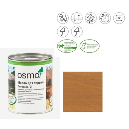 Масло для террас Osmo 013 для гарапы Натуральный тон 0,125 л Terrassen-Ole для наружных работ Osmo-013-0,125 11500102