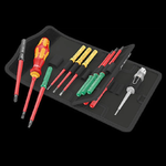 Новинка! Набор бит с битодержателем 16 предметов WERA Kraftform Kompakt VDE 16 extra slim 1 Tool Finder Насадки с отвёрткой-битодержателем и пробник, в поясной сумке WE-006608