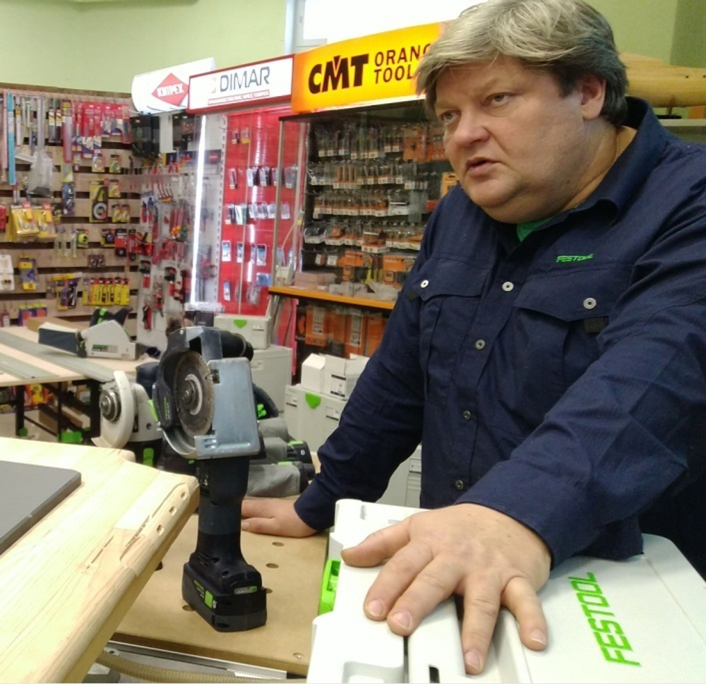 Аккумуляторная алмазная ручная отрезная система с УШМ FESTOOL DSC-AGC 18-125 FH EB-Basic 576829