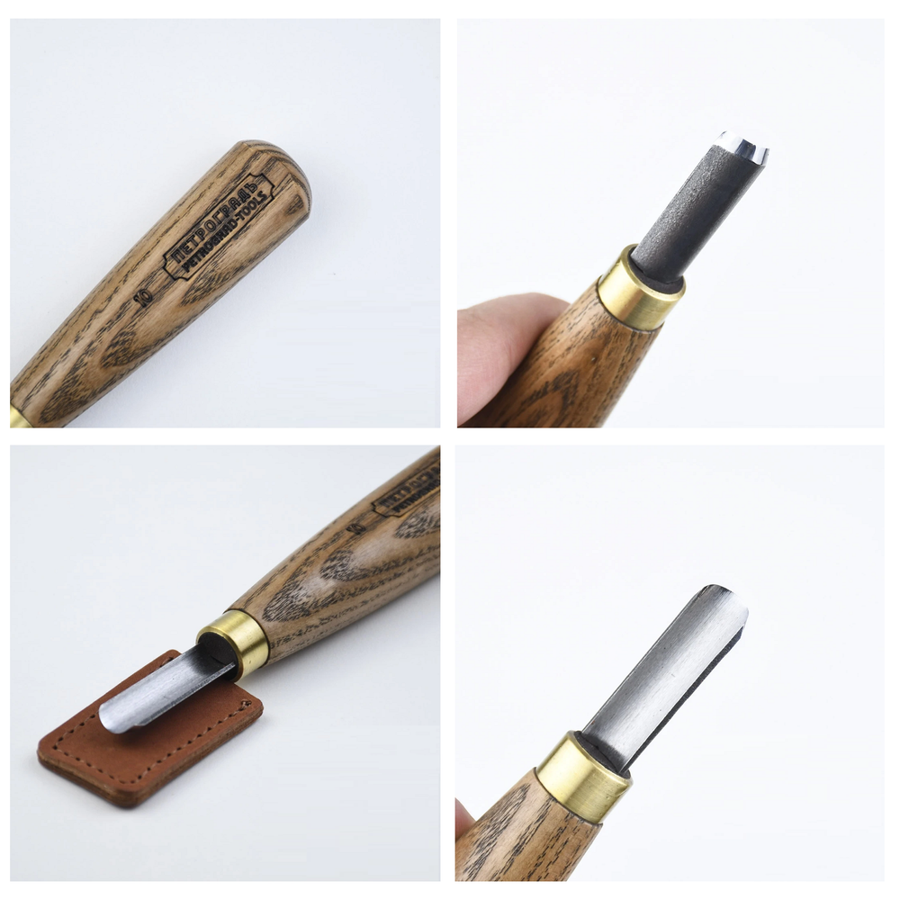 Новинка! Резак по дереву ПЕТРОГРАДЪ 150 мм, полукруглая РК профиль н7, ногтевидная заточка, 10 мм / 40 мм. Для кудринской и скобчатой резьбы по дереву М00024789