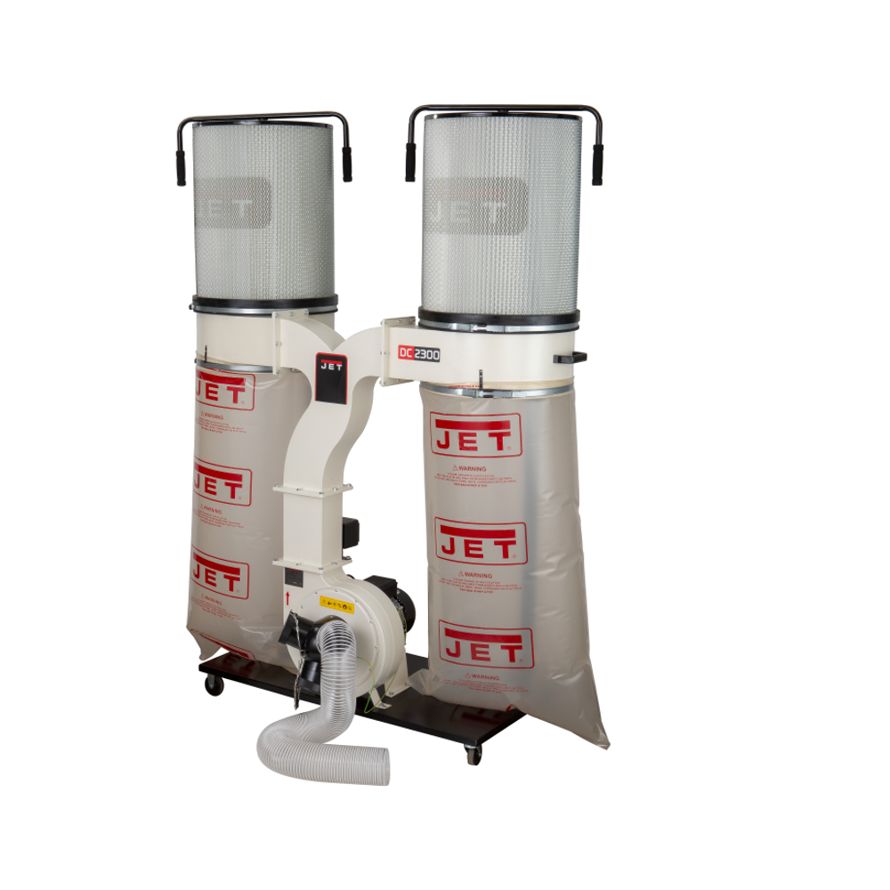 Новинка! Вытяжная установка / стружкоотсос профессиональный JET DC-2300СК-T 380В 2,2 кВт, объем пылесборника 2 х 200 л, с дистанционным управлением JR024