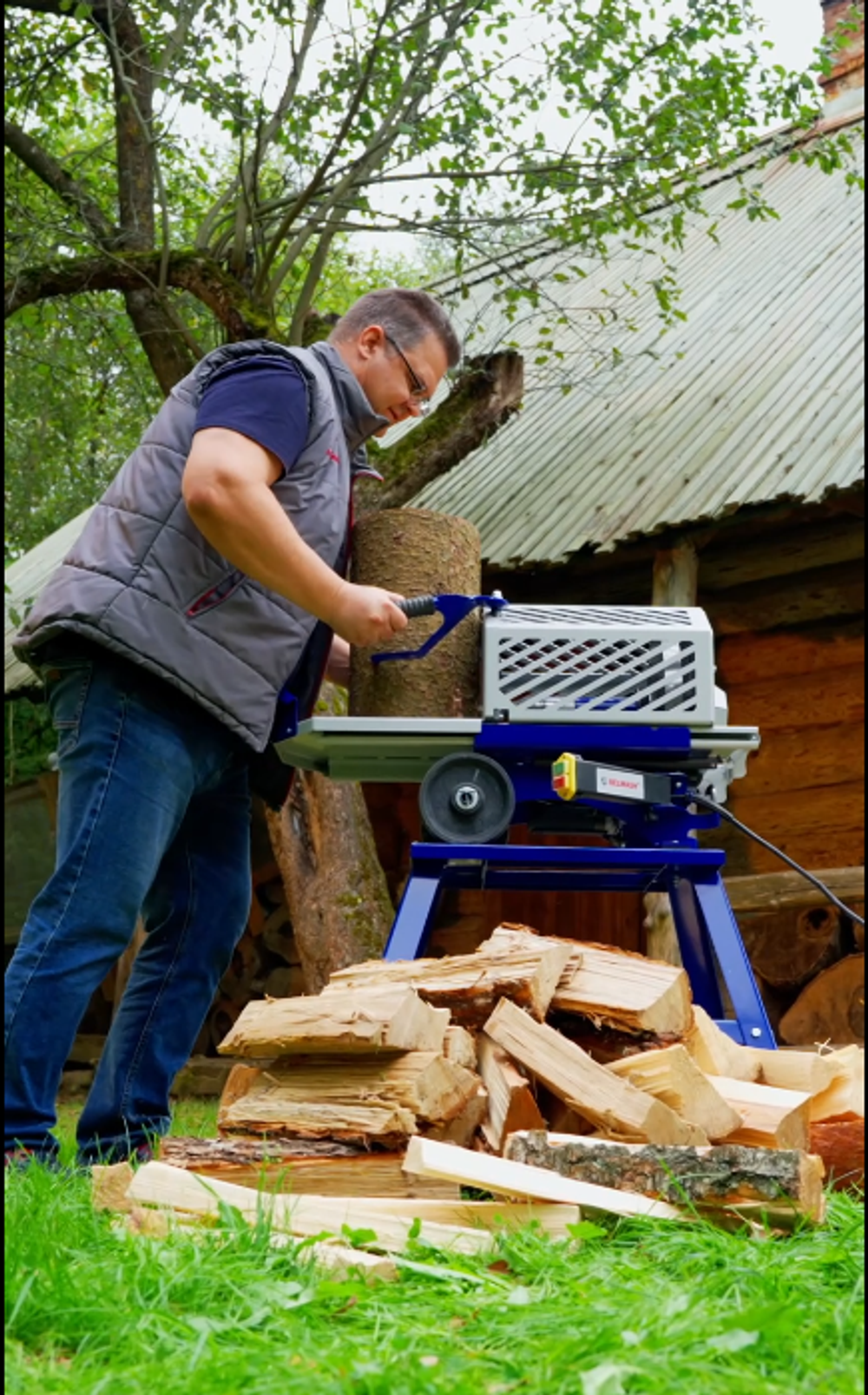 АКЦИЯ МАРТ 2026! Дровокол электрический BELMASH MAXIMA-360 220В 2 кВт, для быстрого раскалывания бревен S354A