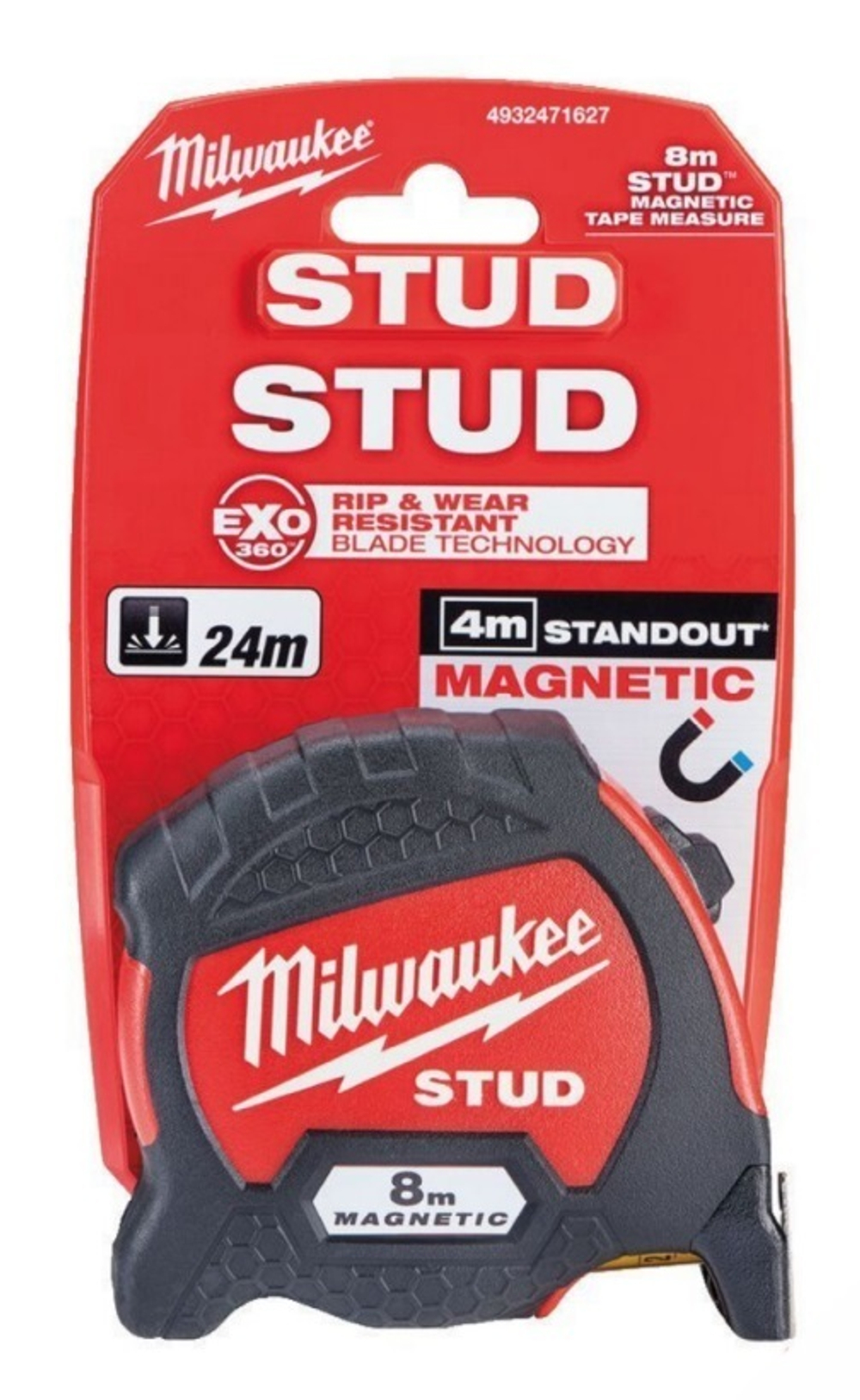 ХИТ! Рулетка 8 м магнитная 2 класс точности 8 м х 33 мм STUD GEN II MILWAUKEE 4932471627