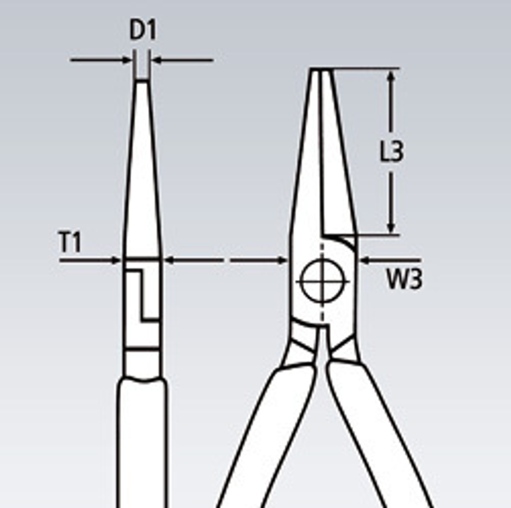 Круглогубцы 140 мм, губки d 2.5 x 28 мм, хром, 2-комп ручки 22 05 140 KNIPEX KN-2205140