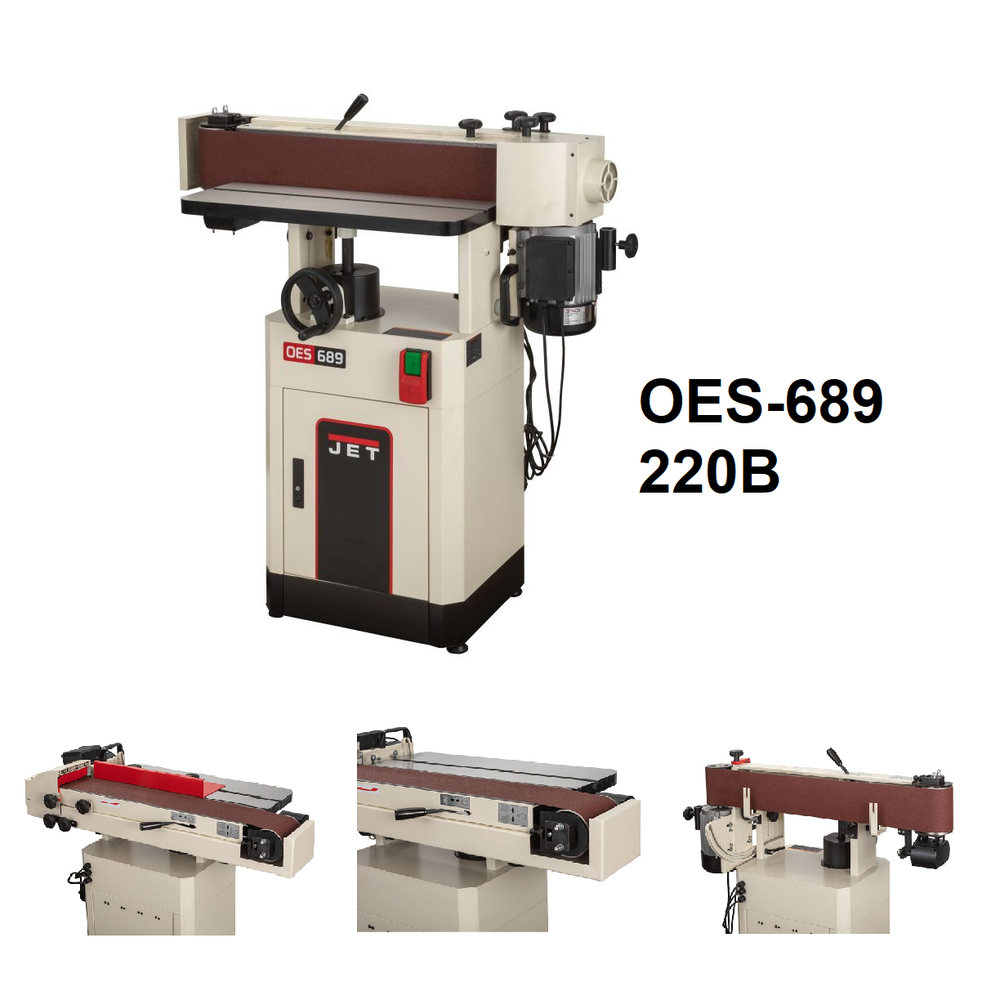 Новинка! Профессиональный станок ленточный для шлифования кантов JET OES-689 220В 2,2 кВт, напольный, для скругленных поверхностей, обдирки деревянных деталей JR036