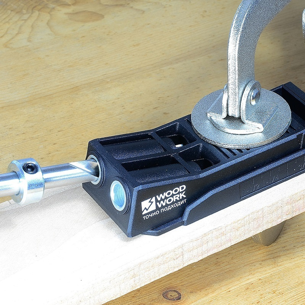 ХИТ! Кондуктор на 2 гильзы для соединений под углом Pocket-Hole Woodwork PHJ-02