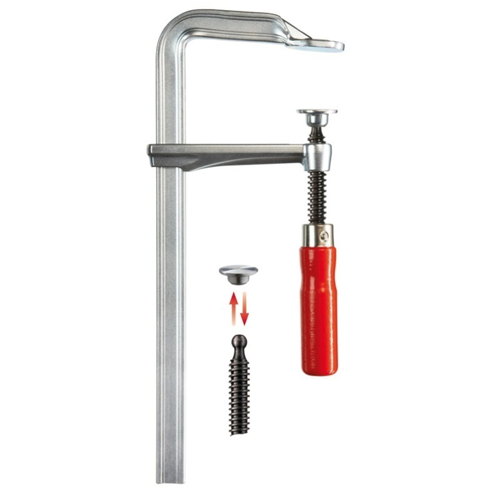 Новинка! Струбцина цельнометаллическая 300/140, 6 кН деревянная ручка BESSEY BE-GZ30