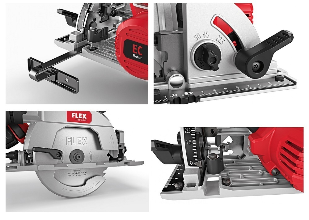 Новинка! Аккумуляторная дисковая пила FLEX CS 62 18.0-EC C, 18В, диск 165/20 мм с защитным маятниковым кожухом 491322