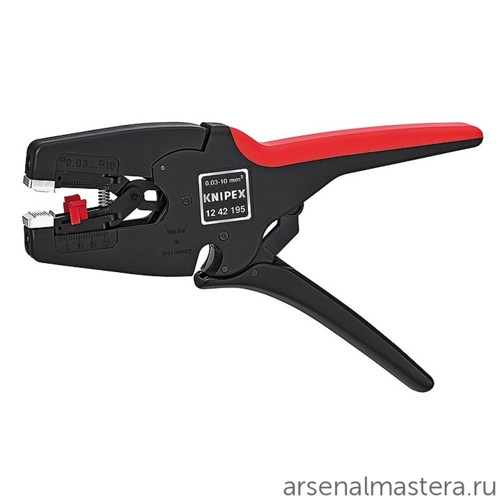 Стриппер автоматический 195 мм, MultiStrip 10, 0.03 - 10 мм2 AWG 32-8, 12 42 195 KNIPEX KN-1242195