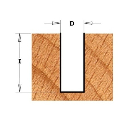 Фреза концевая Contractor пазовая Z 2 / 1 S 8 x 50 D 22 x 20 x 70 RH CMT K174-220