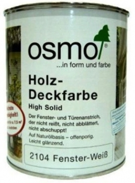Белая краска для окон и дверей Osmo 2104 непрозрачная 0,125 л HOLZ-DECKFARBE для наружных работ Osmo-2104-0,125 11200050